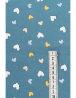 Sydämet, interlock (1 väri)